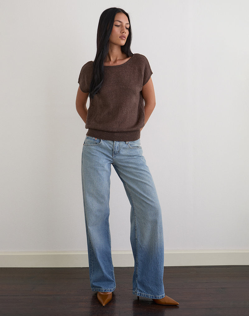 Image of Sinda Scoopback Top in Knit Dark Chocolate