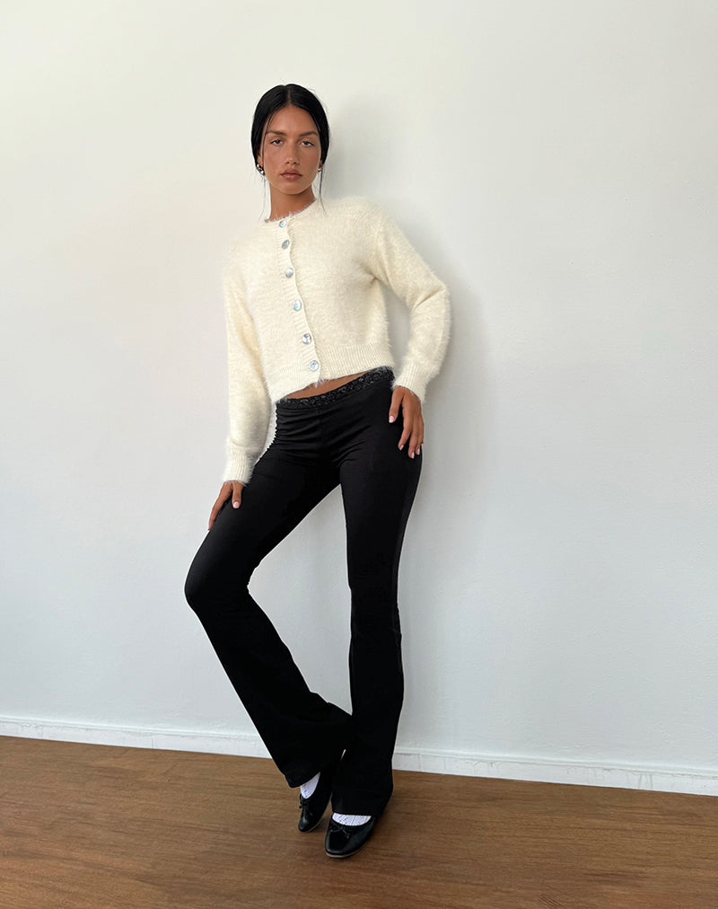 Image de Sinena Pantalon à bordures en dentelle en noir