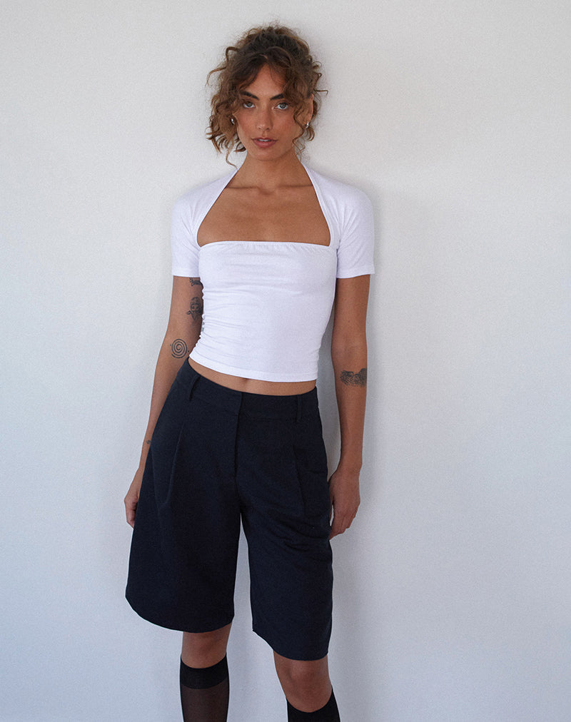 Short Capri Sintya Tailored en bleu marine