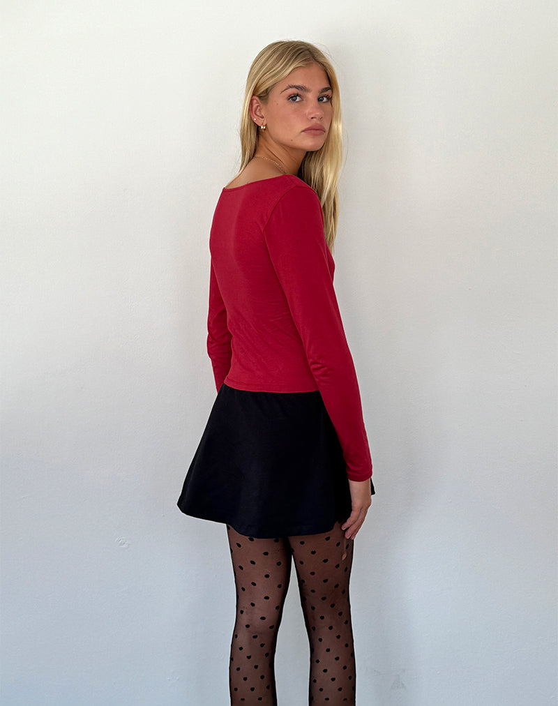 Image de Sisil Long Sleeve Top in Adrenaline Red