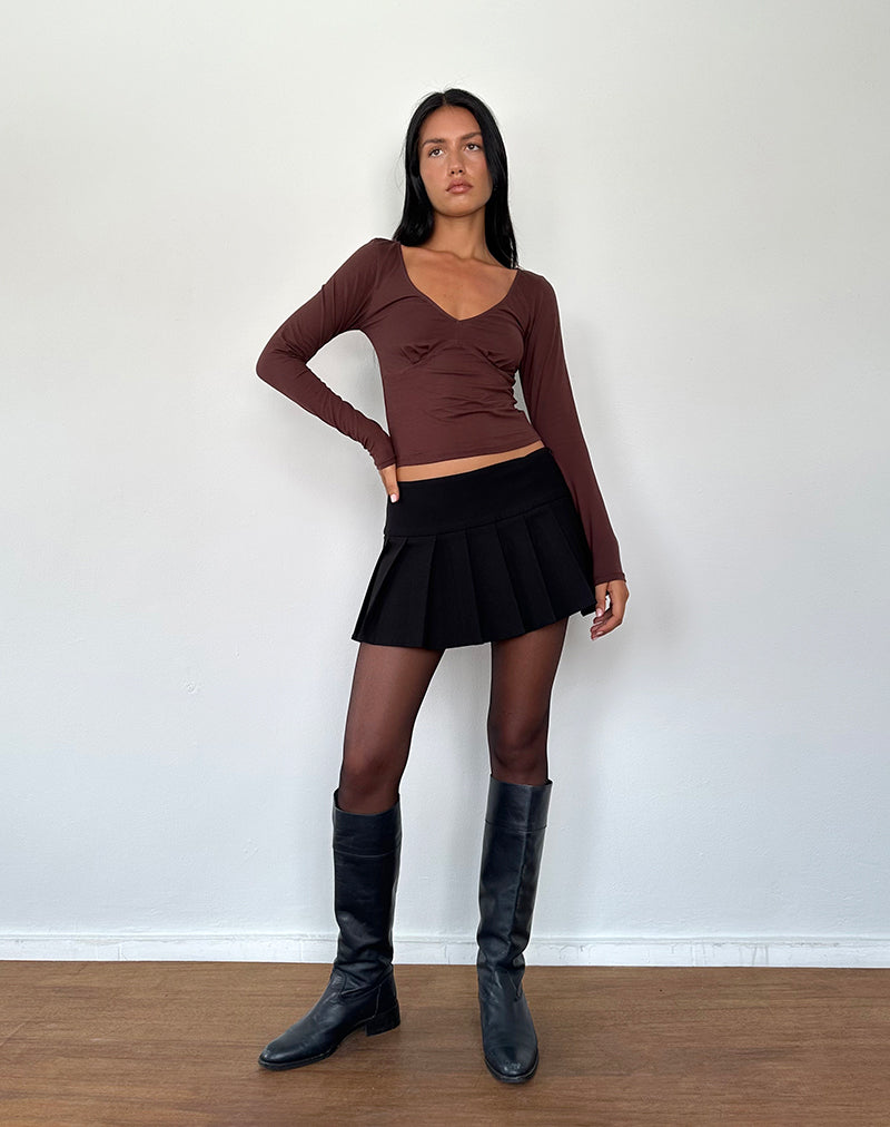Image de Sisil Long Sleeve Top in Bitter Chocolate