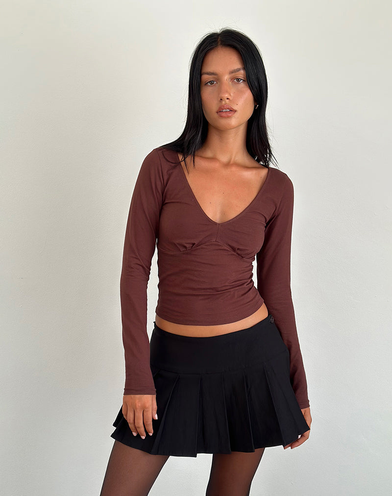 Image de Sisil Long Sleeve Top in Bitter Chocolate