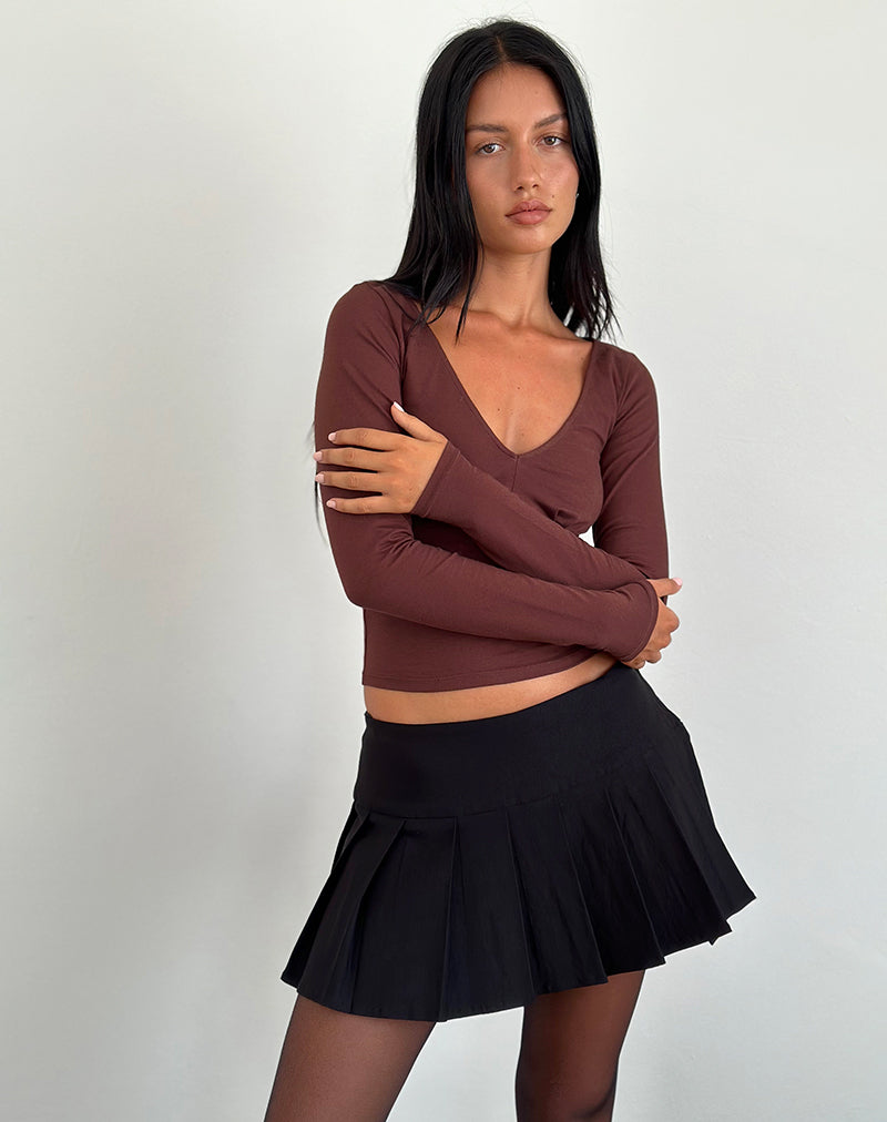 Image de Sisil Long Sleeve Top in Bitter Chocolate