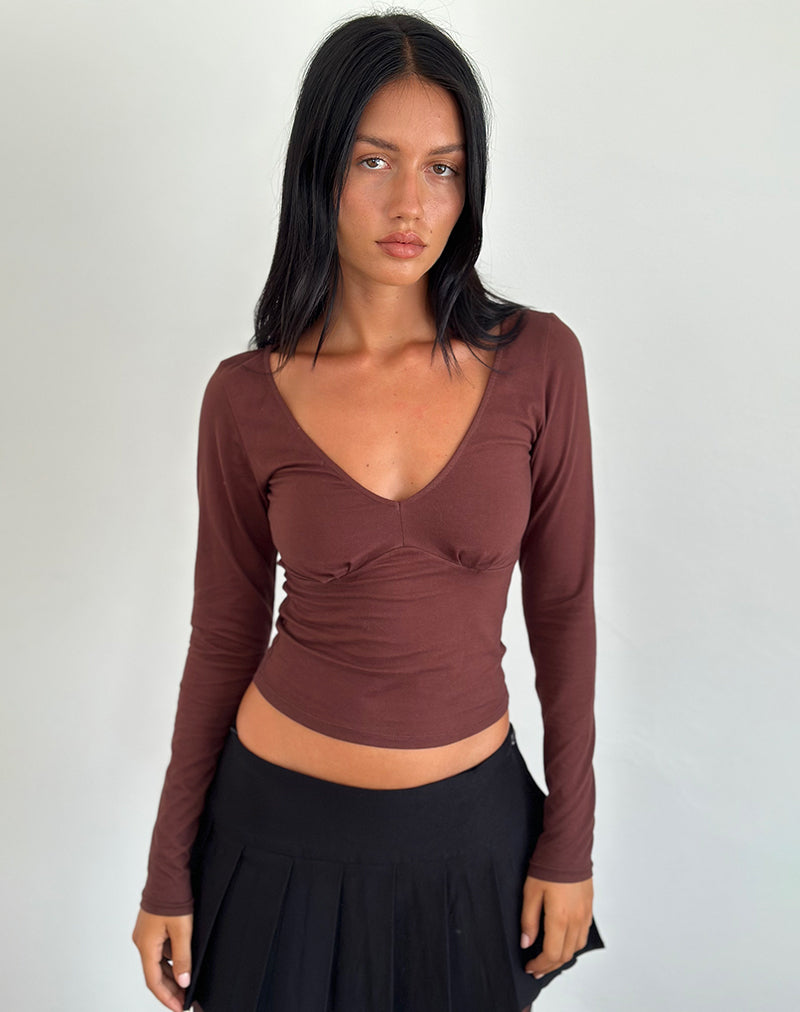 Image de Sisil Long Sleeve Top in Bitter Chocolate