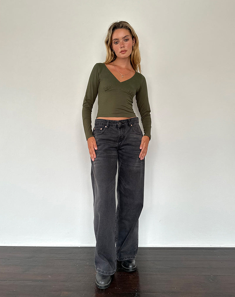 Image de Sisil Long Sleeve Top in Olive