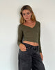 Image de Sisil Long Sleeve Top in Olive