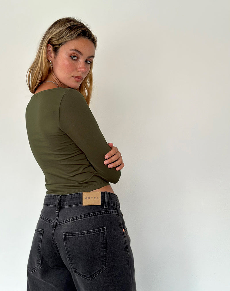 Image de Sisil Long Sleeve Top in Olive