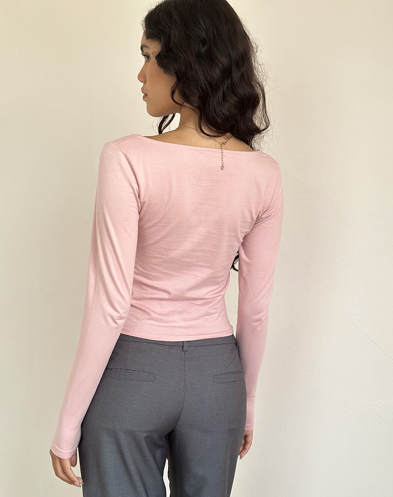 Image de Sisil Long Sleeve Top In Pink Lady