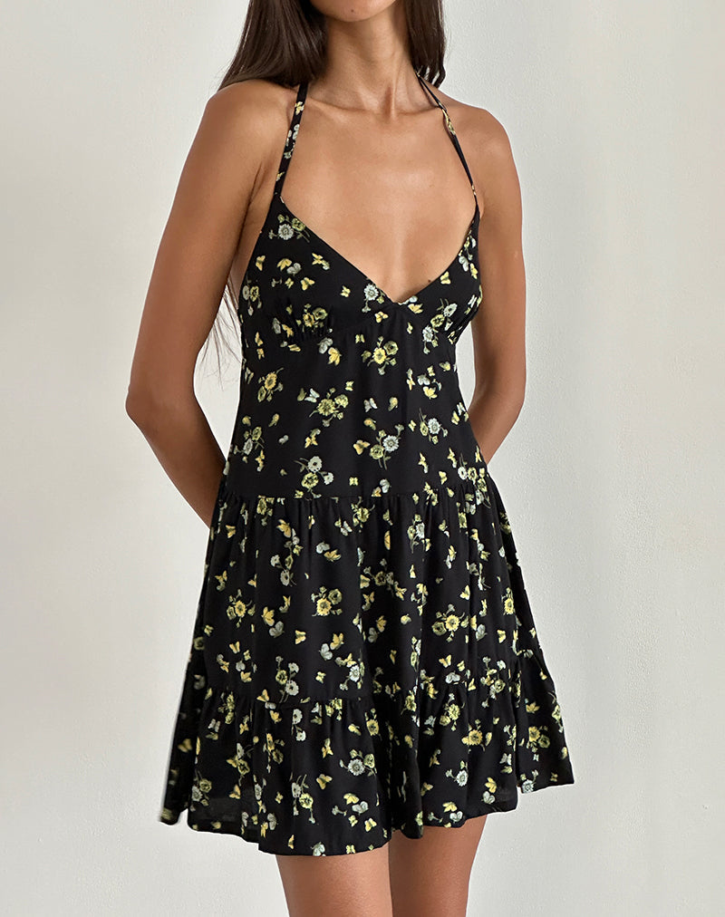 Mini robe Siskana en Lemon and Lime Black