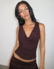 Image de Slater Studded Top in Rayon Jersey Bitter Chocolate