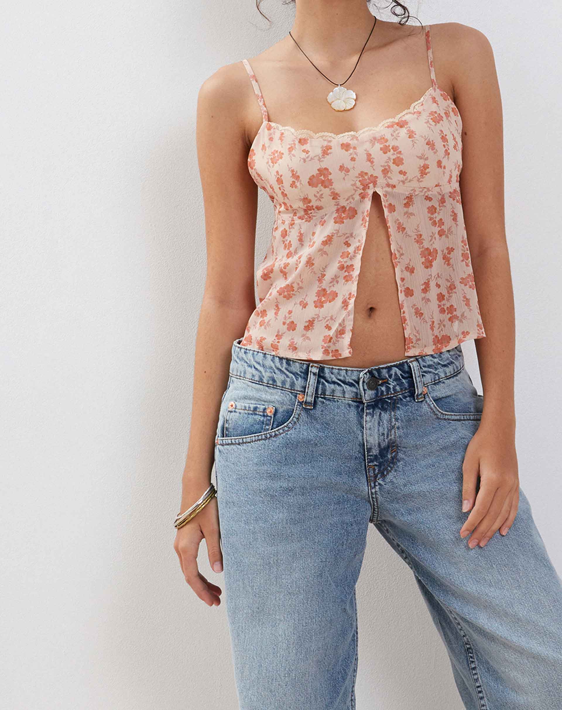 Image de Slavina Cami Butterfly Top in Peach Cherry Blossom