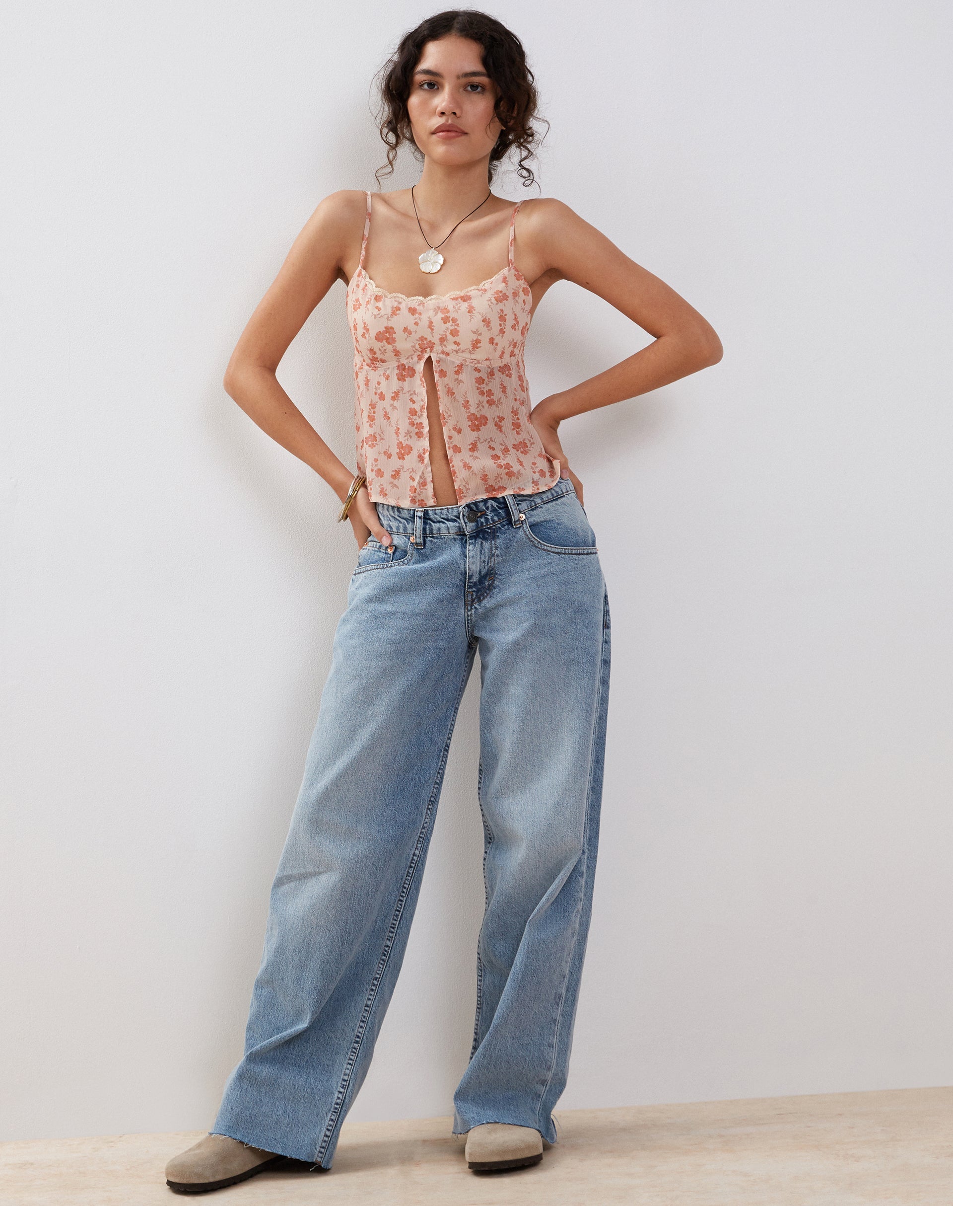 Image de Slavina Cami Butterfly Top in Peach Cherry Blossom