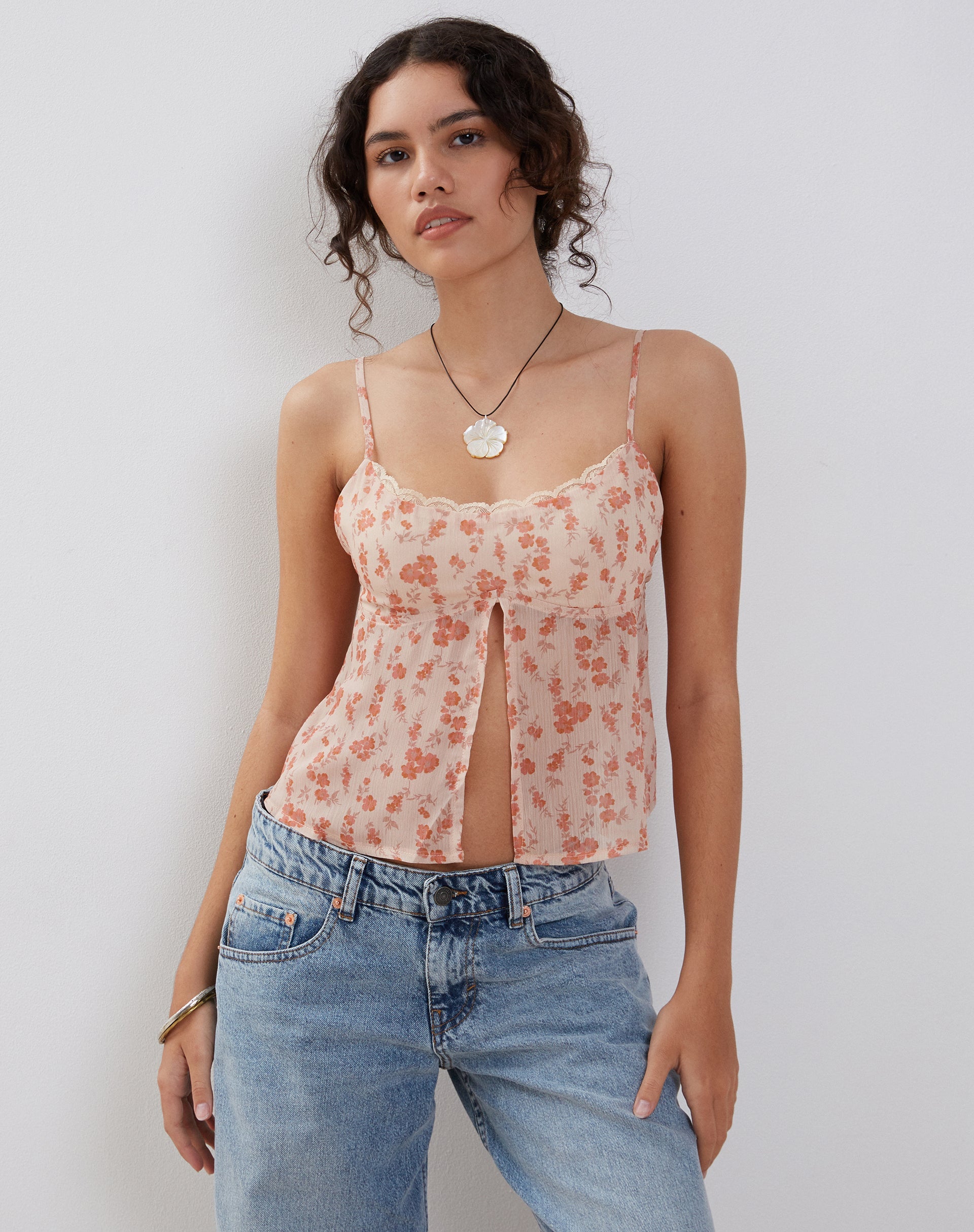 Image de Slavina Cami Butterfly Top in Peach Cherry Blossom