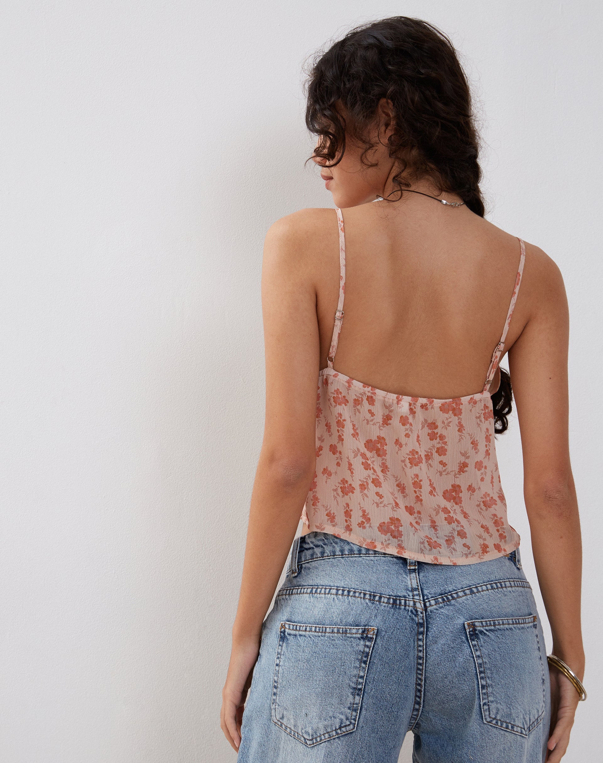 Image de Slavina Cami Butterfly Top in Peach Cherry Blossom
