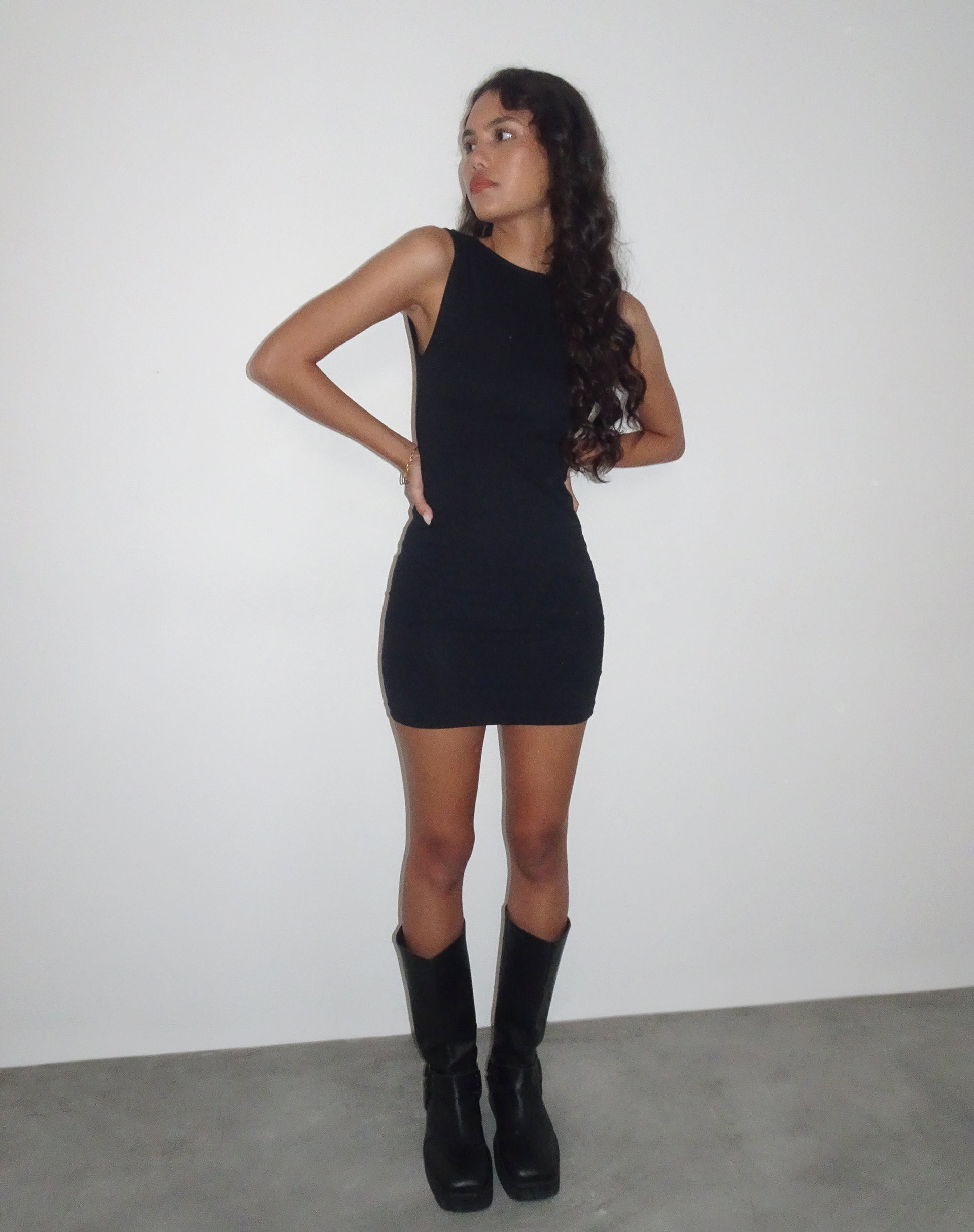 Image de Slony Mini robe dos nu en lycra noir