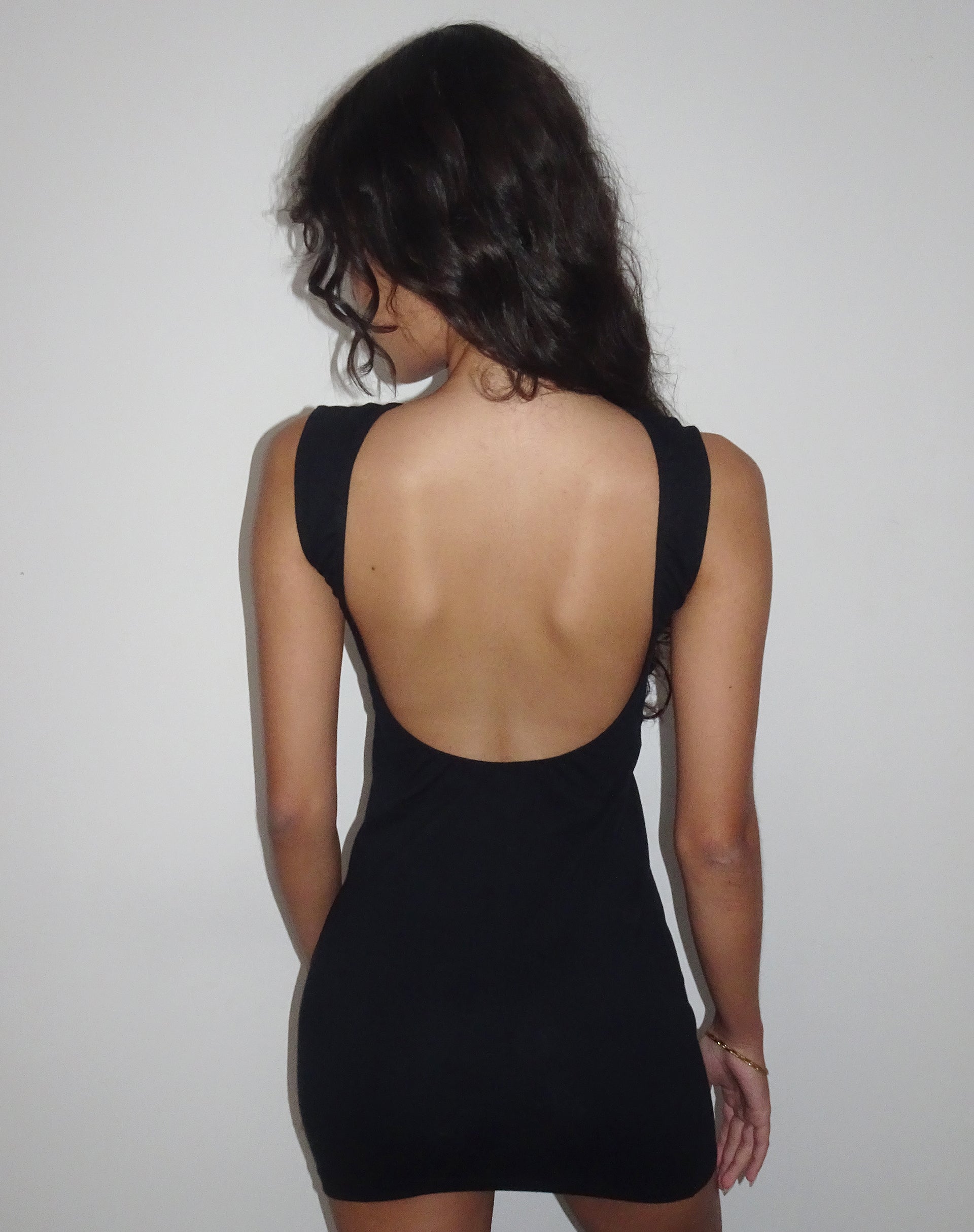 Image de Slony Mini robe dos nu en lycra noir