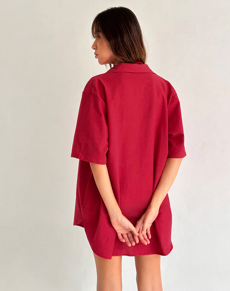 Chemise oversize Smith, rouge adrénaline