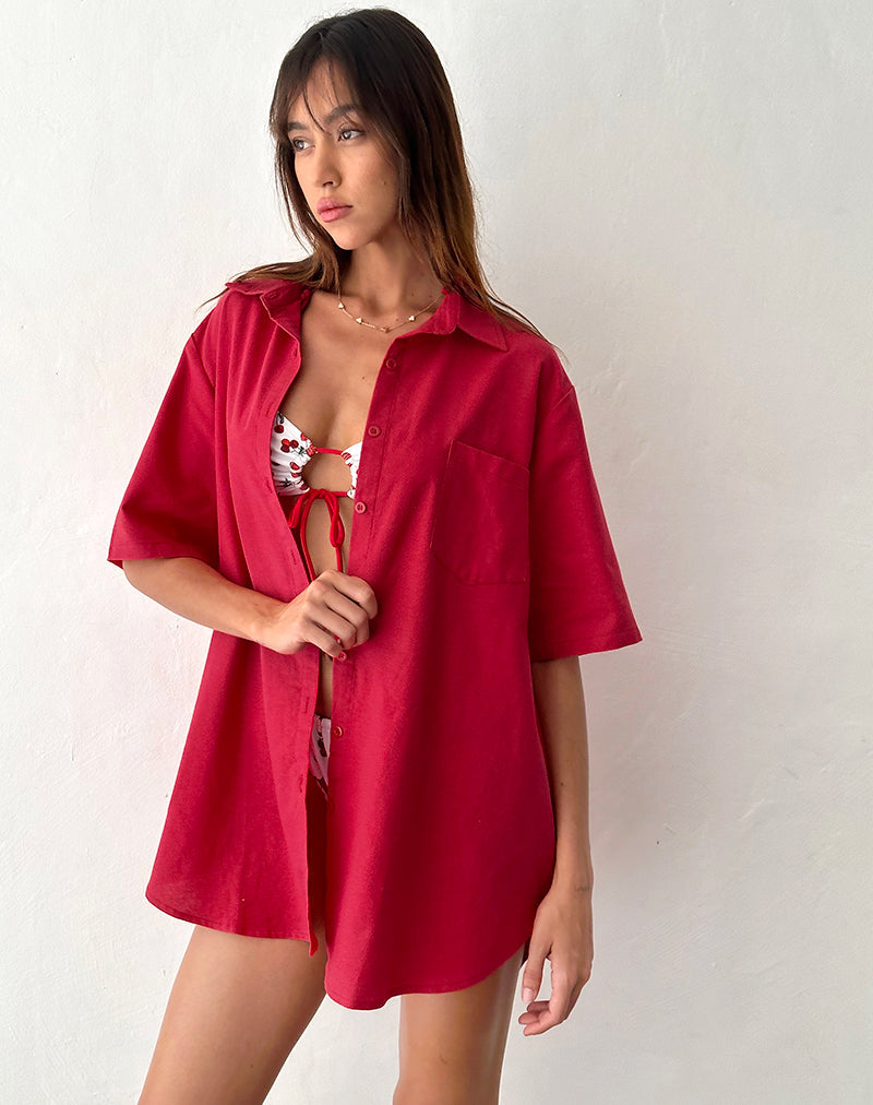 Image de Smith Oversized Shirt in Adrenaline Red