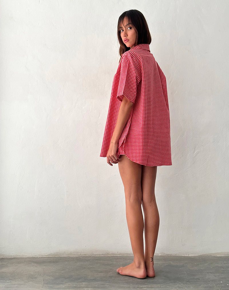 Image de Smith Oversized Shirt in Red Gingham