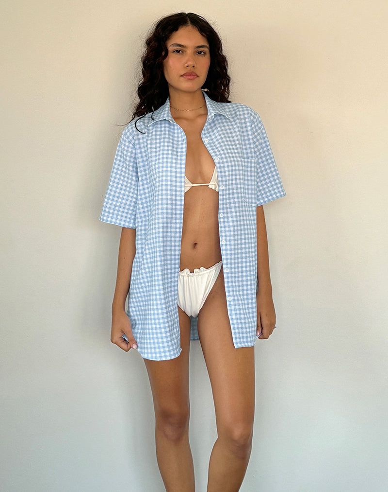 Smith Oversized Shirt, vichy bleu