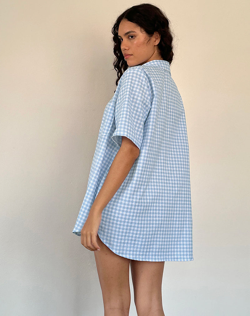 Smith Oversized Shirt, vichy bleu