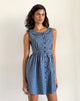 Image de la mini robe Sokasi en tartan marine