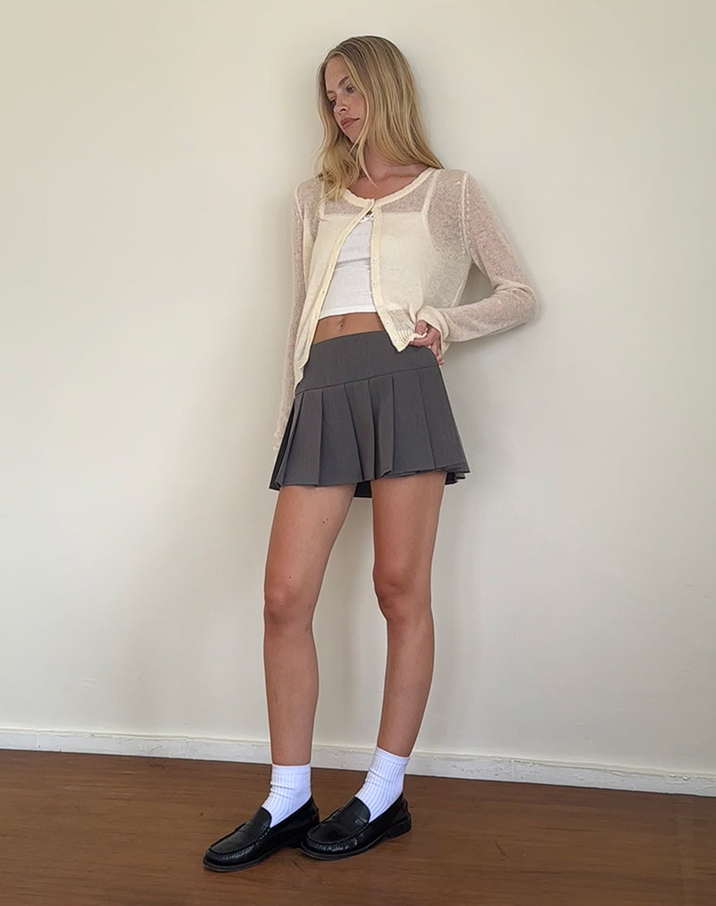 Image de Solana Cardigan en tricot léger en ivoire
