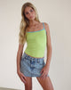Image de Solani Top in Green Banana with Blue Binding