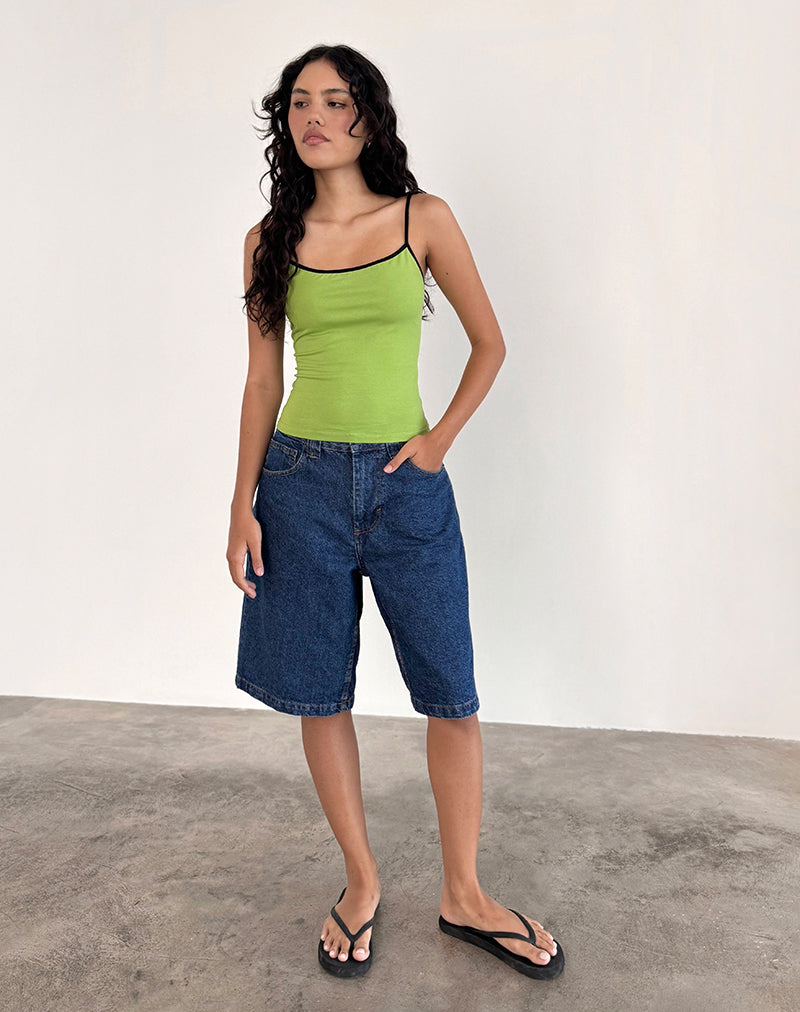 Image de Solani Top in Wasabi with Black Binding