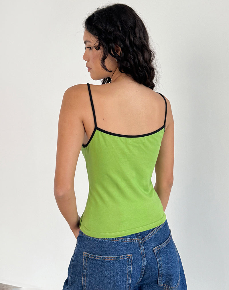 Image de Solani Top in Wasabi with Black Binding