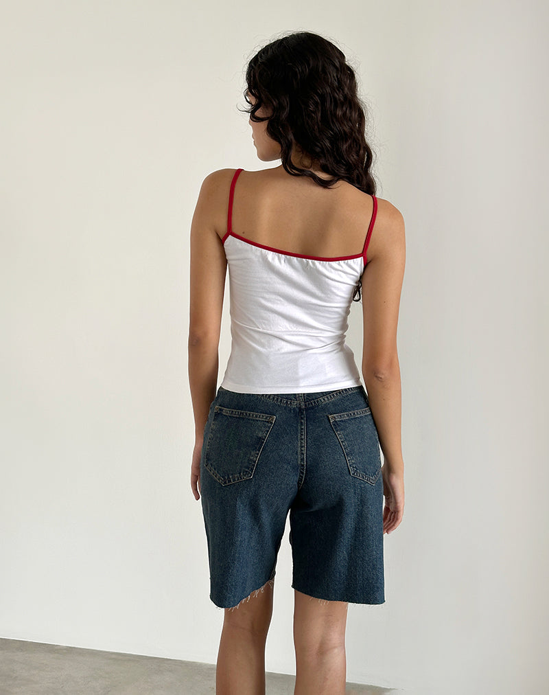 Image de Solani Top en blanc avec Adrenaline Red Binding