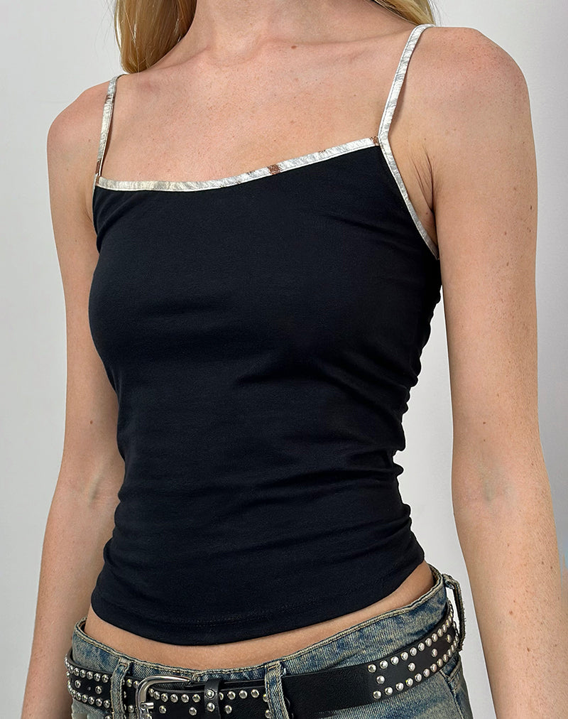 Image de Solani Top en noir avec reliure en forme d'animal Bambi