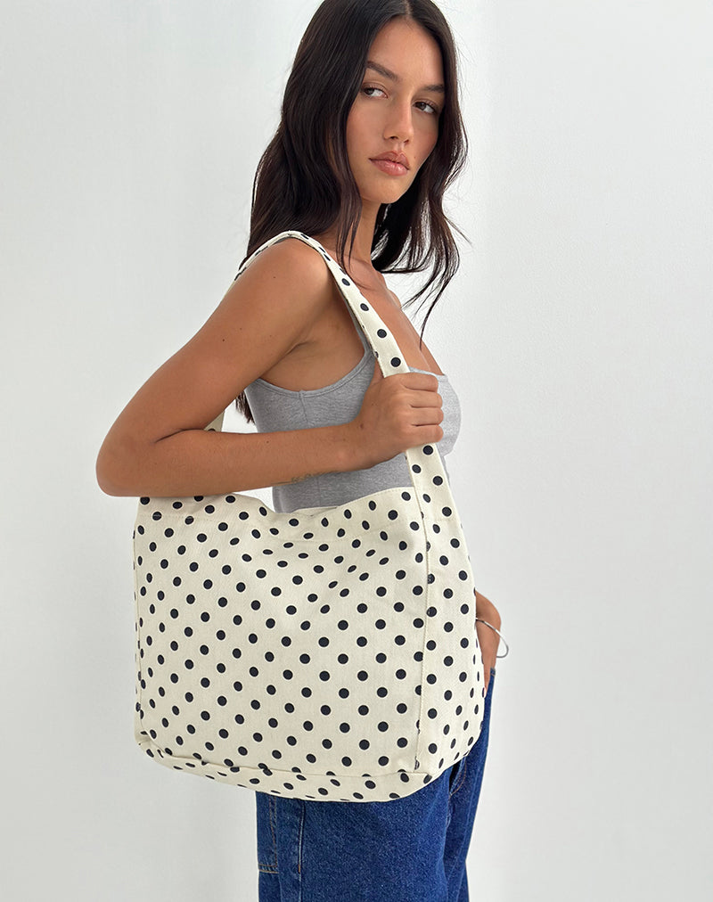Image de Sota Polka Twill Bag in White and Black