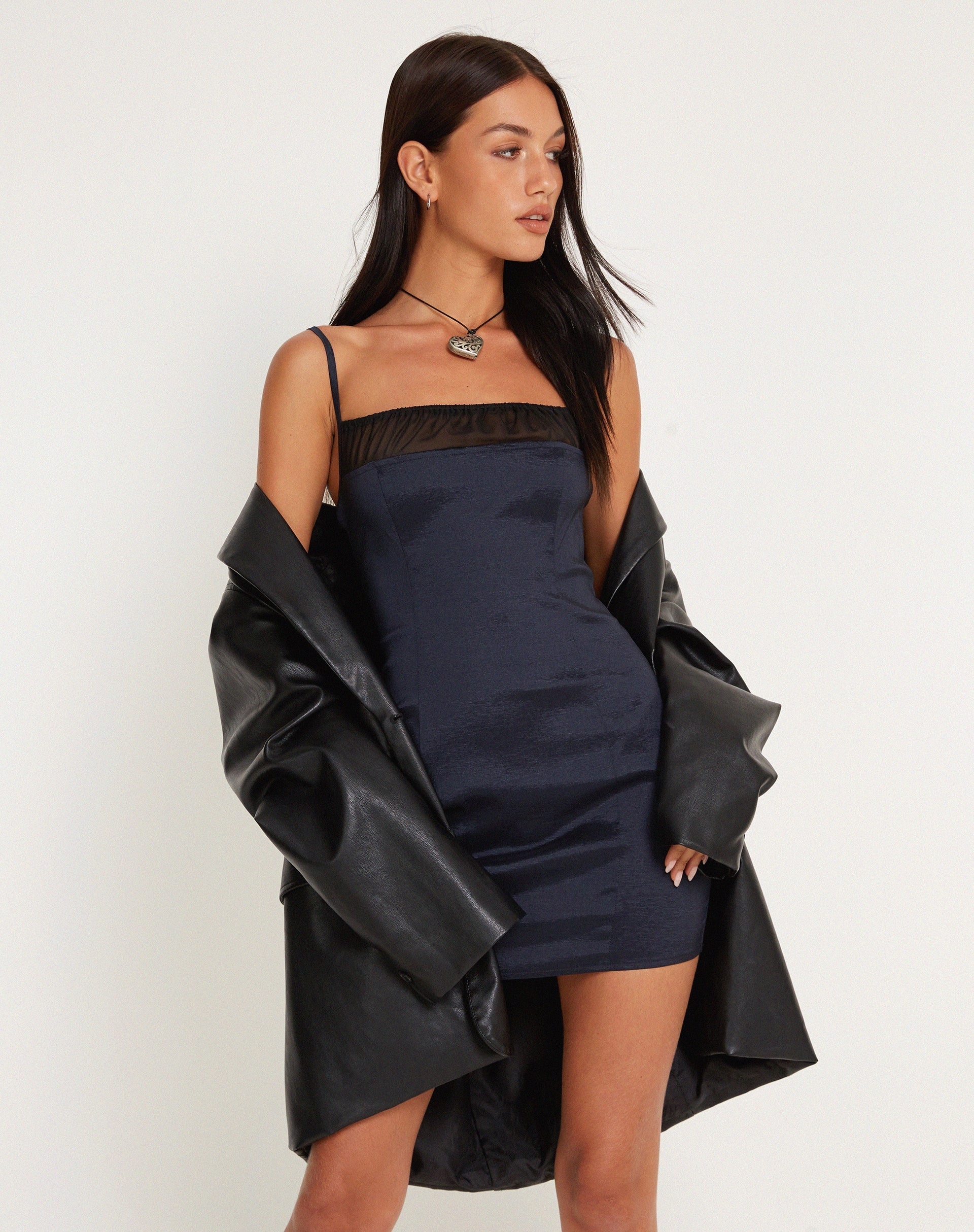 Image de Solihu Mini robe en satin marine