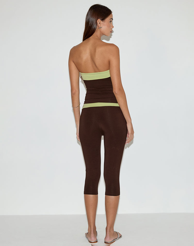 Image de Vivah Fold-over Capri en brun chocolat avec reliure pistache