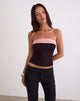 Image de Solna Bandeau Top en Redwood avec Pink Lady Binding