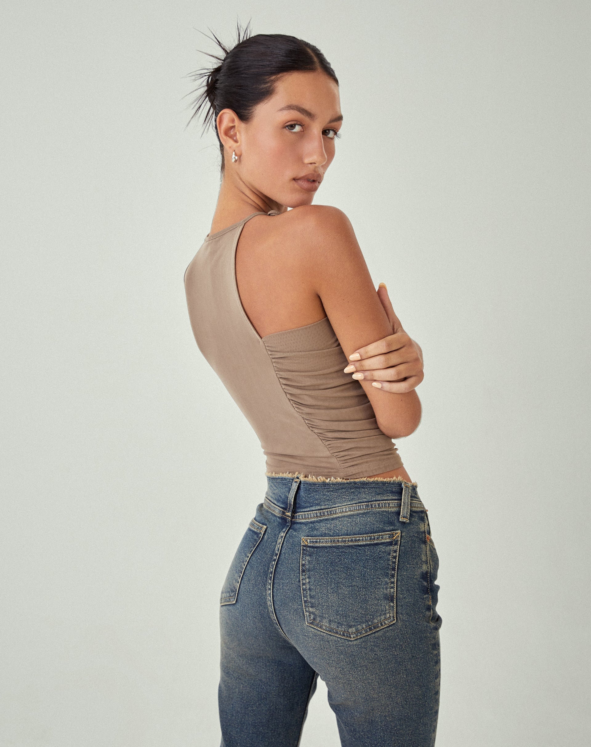 Image de MOTEL X JACQUIE Sonja Crop Top in Oatmeal