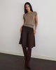 Image of Neleta Midi Skirt in Poplin Bitter Chocolate