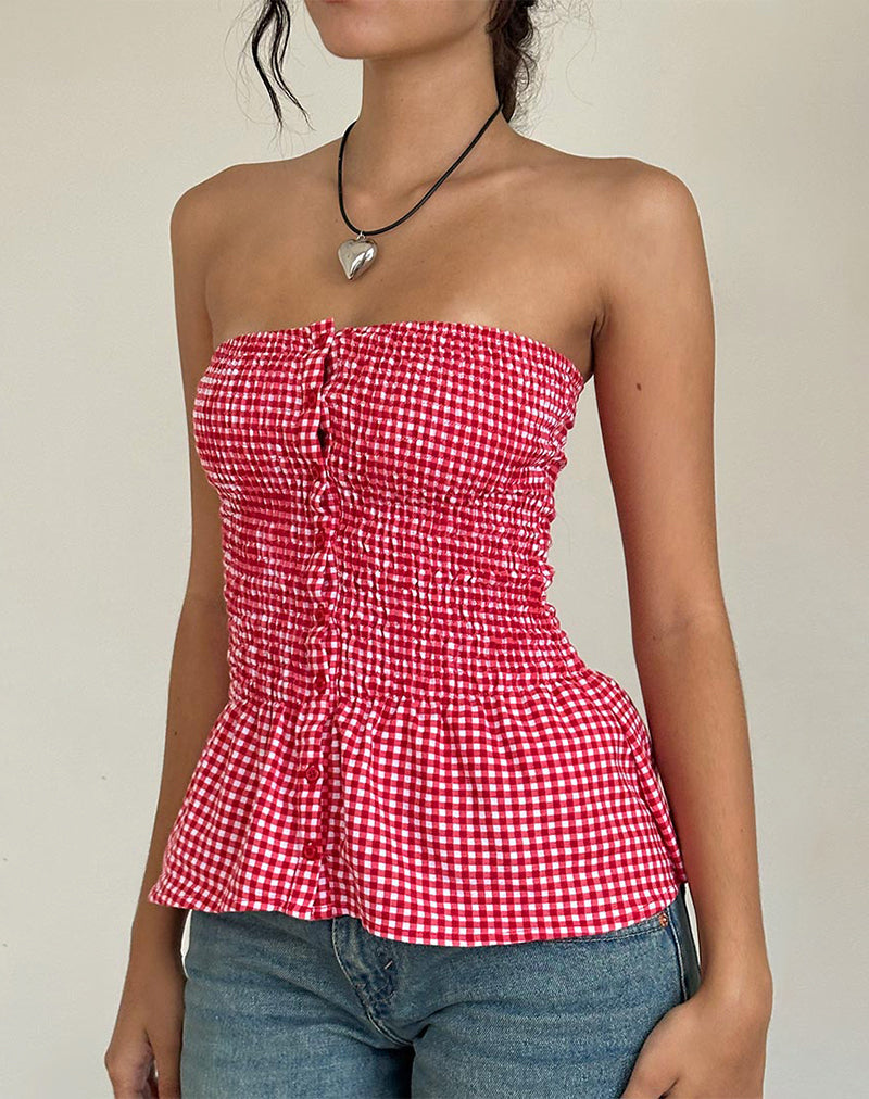 Top Soter en vichy rouge