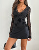 Image de Sroti Long Sleeve Top in Rose Flock Black