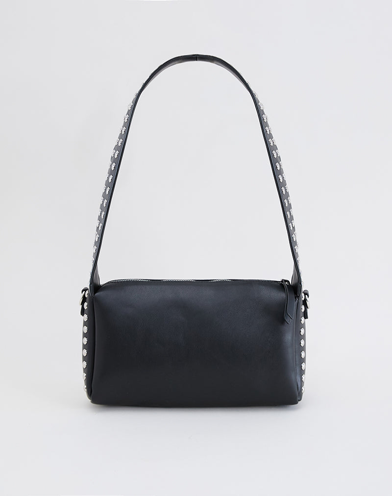 Image du sac à bandoulière clouté en noir