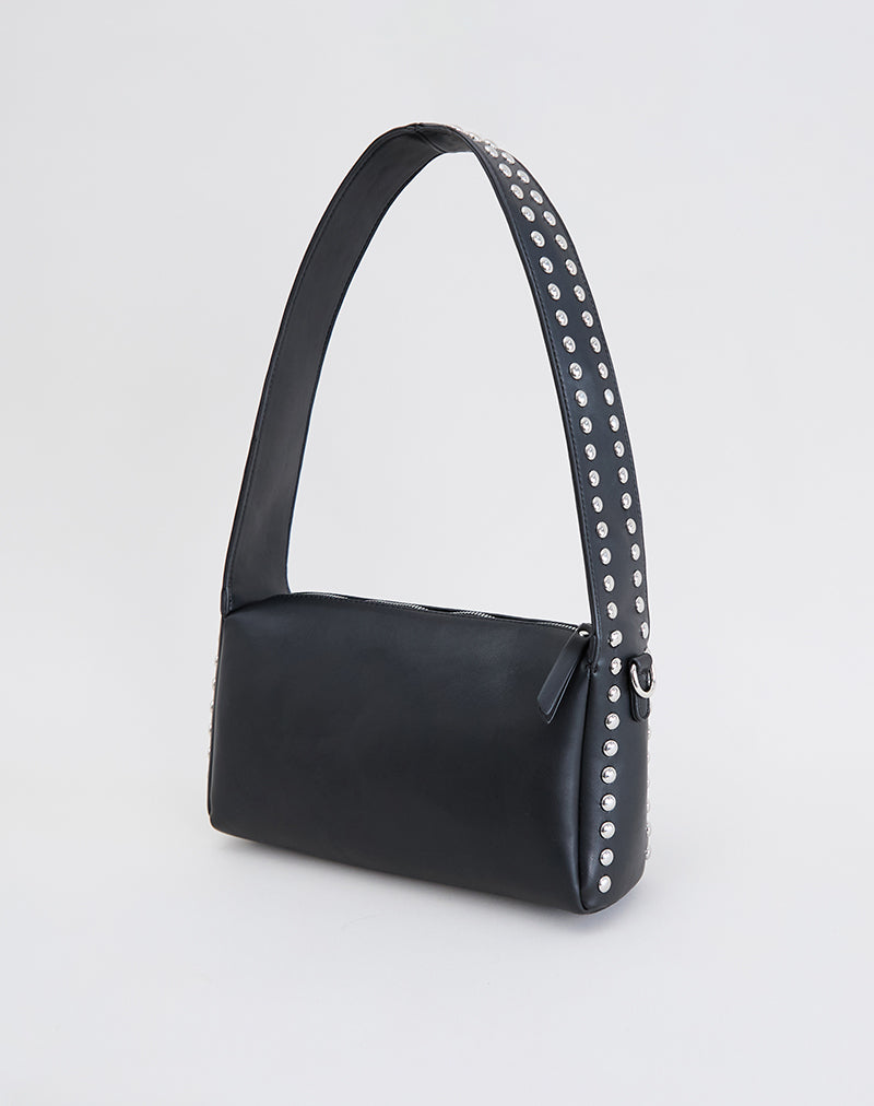 Sac à bandoulière clouté en noir