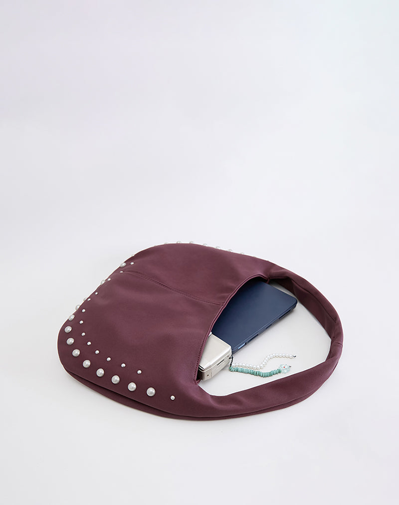 Image de la pochette cloutée en bourgogne