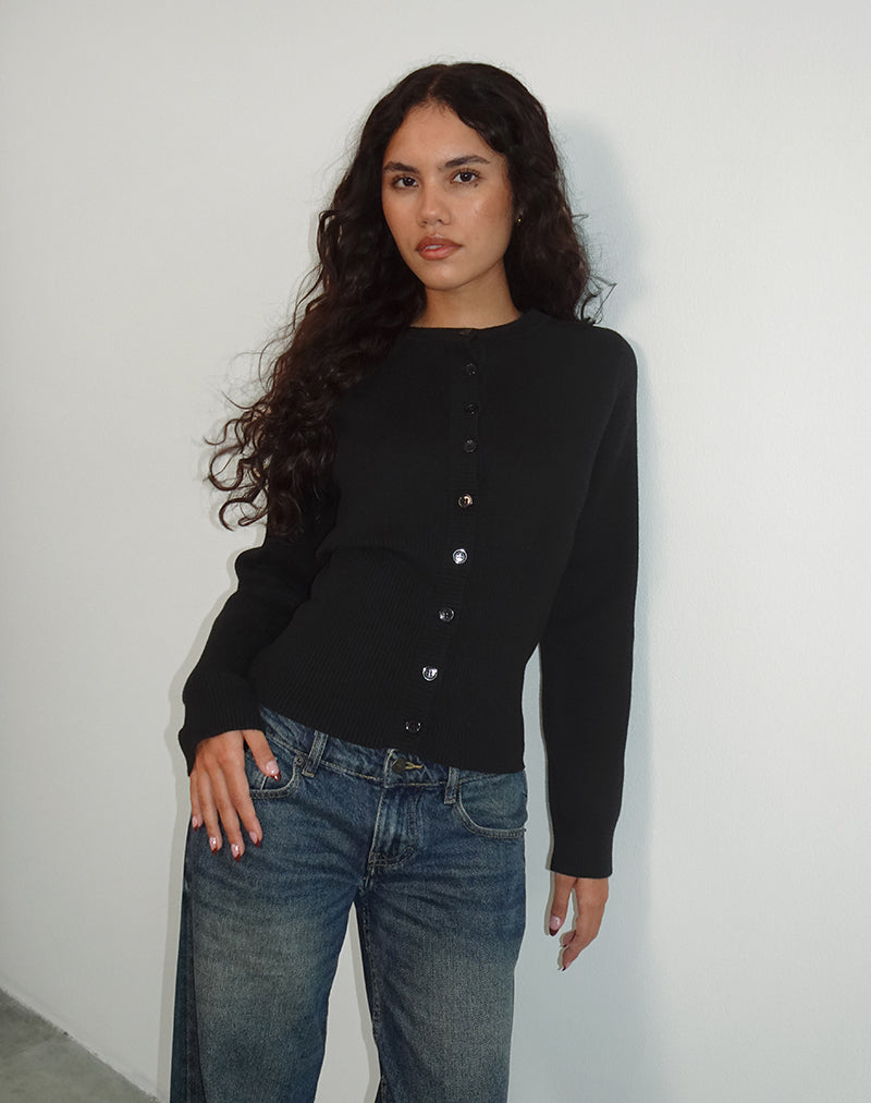 Cardigan à manches longues Subra en noir