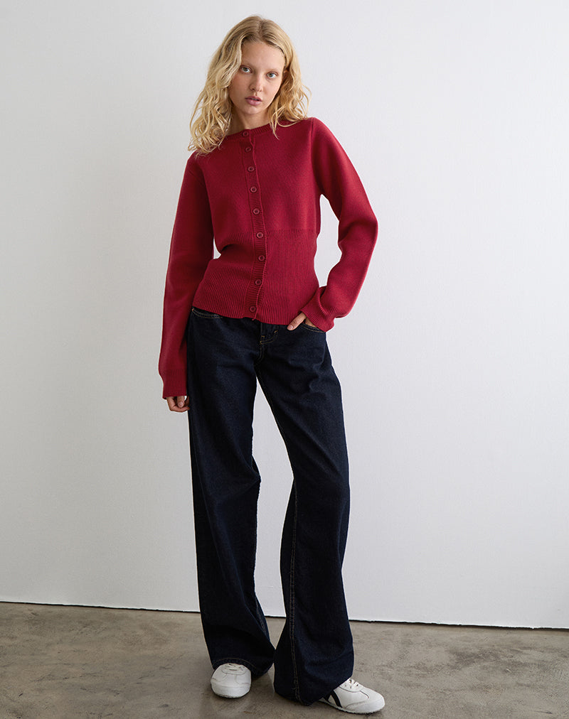 Image de Subra Cardigan à manches longues en rouge