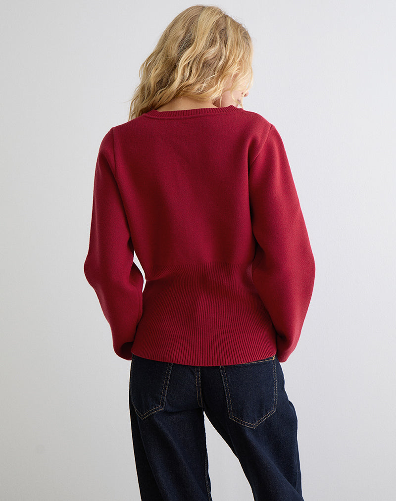 Image de Subra Cardigan à manches longues en rouge