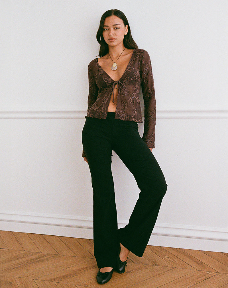 Image de Sukita Cardigan en maille pailletée Marron foncé
