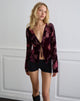 Image de Sukita Cardigan en Devore floral Bourgogne