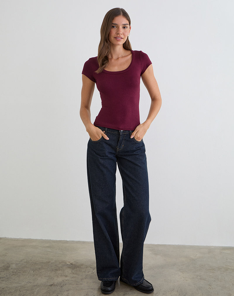 Image du tee-shirt Sumala en maille épaisse couleur vin