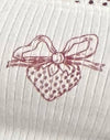 Blanc cassé avec impression de nœuds de fraises